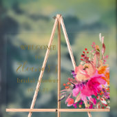 Elegantes Hot Pink Floral Brautparty Willkommen Acrylschild (Neutral)