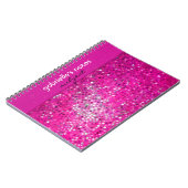 Elegantes Hot Pink-Glitzer-Muster Notizblock (Linke Seite)