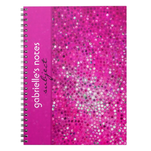 Elegantes Hot Pink-Glitzer-Muster Notizblock (Vorderseite)