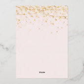 Elegantes Hot Pink Gold Ornamente Weihnachten Part Folieneinladung (Rückseite)