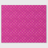 Elegantes Hot Pink Gold Scallop Muster  Geschenkpapier (Flach)