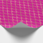 Elegantes Hot Pink Gold Scallop Muster  Geschenkpapier (Ecke)