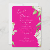 Elegantes Hot Pink Hydrangea-Brautparty Einladung (Vorderseite)