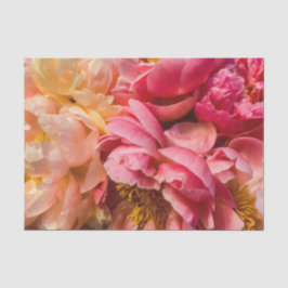 Elegantes Hot Pink & Peach Peonies Tissue Paper Seidenpapier