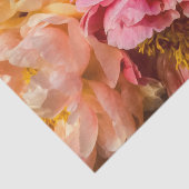 Elegantes Hot Pink & Peach Peonies Tissue Paper Seidenpapier (Ausschnitt)