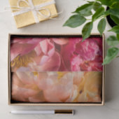 Elegantes Hot Pink & Peach Peonies Tissue Paper Seidenpapier (Geschenk)