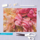 Elegantes Hot Pink & Peach Peonies Tissue Paper Seidenpapier (Handwerk)