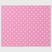 Elegantes Hot Pink Template Weißpolka Dots Glossy Geschenkpapier (Flach)