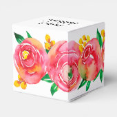 Elegantes Hot Pink und Gelb Geschenkschachtel (Rückseite)