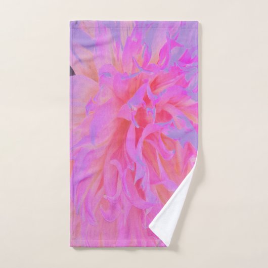 Elegantes Hot Pink und Magenta Dekorative Dahlia Badhandtuch Set (Handtuch)