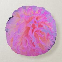 Elegantes Hot Pink und Magenta Dekorative Dahlia Rundes Kissen