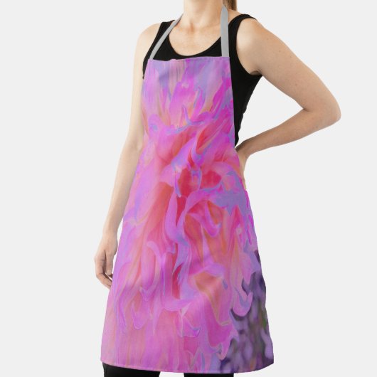 Elegantes Hot Pink und Magenta Dekorative Dahlia Schürze (InSitu)