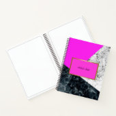 Elegantes Hot Pink und Marmor Sketch Book Notizblock (Innenseite)