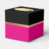Elegantes Hot Pink und Schwarz Geschenkschachtel (Rückseite)