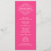 Elegantes Hot Pink Wedding Monogram Dinner Menükarte (Vorderseite)