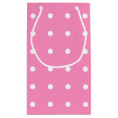 Elegantes Hot Pink White Polka Dots Muster für sie Kleine Geschenktüte (Rückseite)