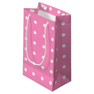 Elegantes Hot Pink White Polka Dots Muster für sie Kleine Geschenktüte