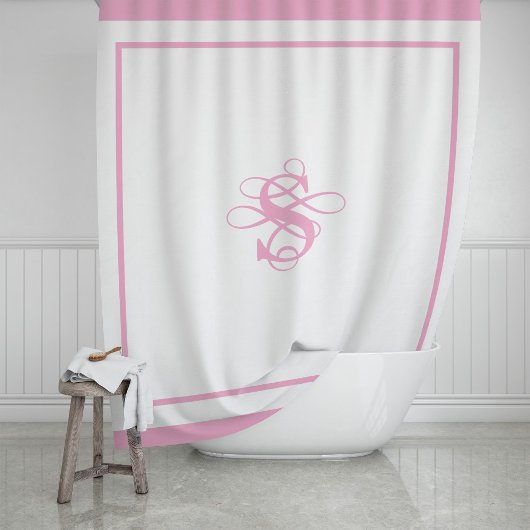 Elegantes Hotel Chic Stilvolles Monogramm Duschvorhang