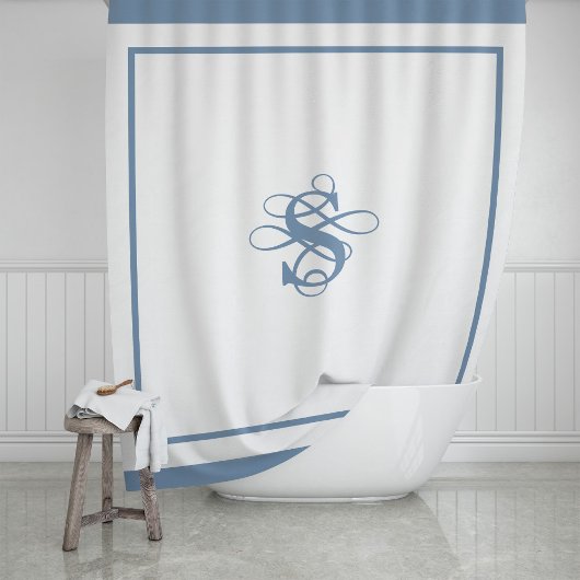 Elegantes Hotel Chic Stilvolles Monogramm Duschvorhang