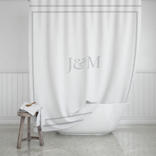 Elegantes Hotel-Chic-Stilvolles Monogramm Und-Zeic Duschvorhang
