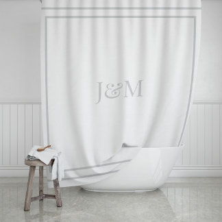 Elegantes Hotel-Chic-Stilvolles Monogramm Und-Zeic Duschvorhang