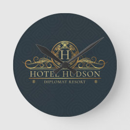Elegantes Hotel Resort Business Runde Wanduhr