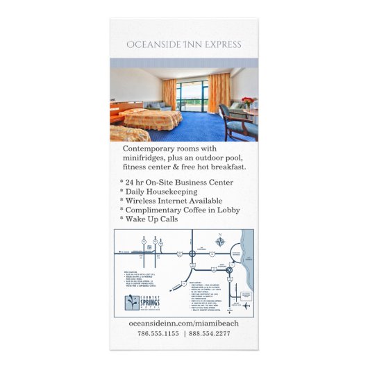 Elegantes Hotel Werbekarte (Hinten)