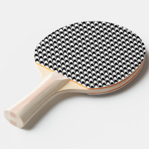 Elegantes Houndstooth-Muster Schwarz und Weiß Tischtennis Schläger