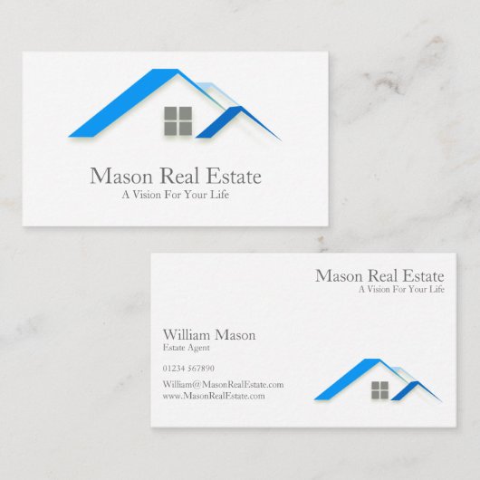 Elegantes House Dach Real Anwesen - Visitenkarte (Vorne/Hinten)