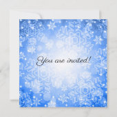 Elegantes Housewarming Party Blue Winter Bokeh Einladung (Rückseite)