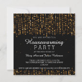 Elegantes Housewarming-Party-Sternconfetti-Gold Einladung (Vorderseite)