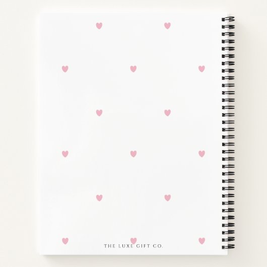 Elegantes Hübsch Hearts Brautparty Rezept Notizblock (Rückseite)