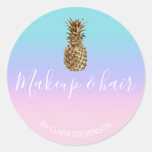 Elegantes hübsches Ananas-Make-up Runder Aufkleber