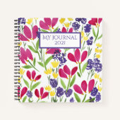 Elegantes Hübsches Blumenrosa Lila gelb Notizblock (Vorderseite)