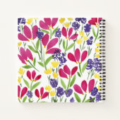 Elegantes Hübsches Blumenrosa Lila gelb Notizblock (Rückseite)