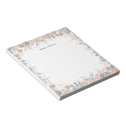 Elegantes Hübsches botanisches Blume-Notebook Notizblock (angewinkelt)