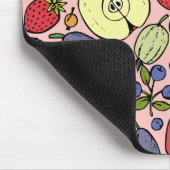 Elegantes Hübsches Fruchtmuster Wasserfarbe Rosa Mousepad (Ecke)