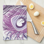 Elegantes Hübsches Lila Pfauenfederdesign Handtuch (Viertel Falte)