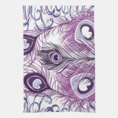 Elegantes Hübsches Lila Pfauenfederdesign Handtuch (Vertikal)