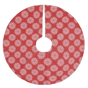 Elegantes hübsches Mädchen-rotes Mandala-Muster Polyester Weihnachtsbaumdecke