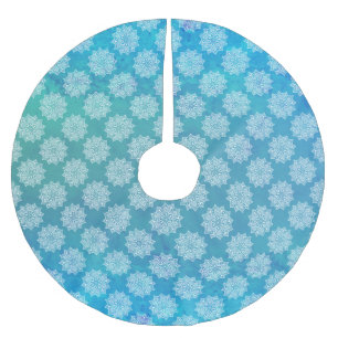 Elegantes hübsches Mädchen-Türkismandala-Muster Polyester Weihnachtsbaumdecke