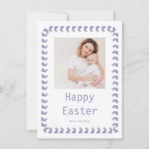 Elegantes hübsches Pastell-Chic-Foto Frohe Ostern Feiertagskarte
