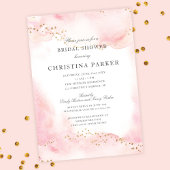 Elegantes Hübsches Rosa Gold Glitzer Brautparty Einladung