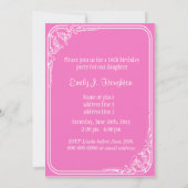 Elegantes, hübsches, rosa, süßes 16-Party-Foto Einladung (Rückseite)