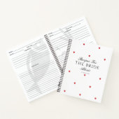 Elegantes Hübsches Rotes Herz Brautparty Rezept Notizblock (Innenseite)