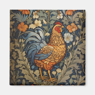 Elegantes Huhn William Morris Inspiriert Floral Magnet