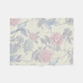Elegantes Hummingbird & Floral Garden Muster Leere Fleecedecke (Vorderseite (Horizontal))