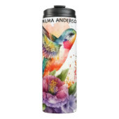 Elegantes Hummingbird Monogramm mit Namen Thermosbecher (Vorderseite)