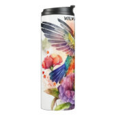 Elegantes Hummingbird Monogramm mit Namen Thermosbecher (Nach links gedreht)