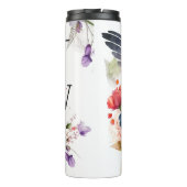 Elegantes Hummingbird Monogramm mit Namen Thermosbecher (Rückseite)